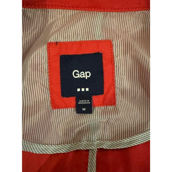 Gap Womens Trench Coat Double Breasted Belted Hot Pink Size M Spring Jacket - Picture 13 of 15